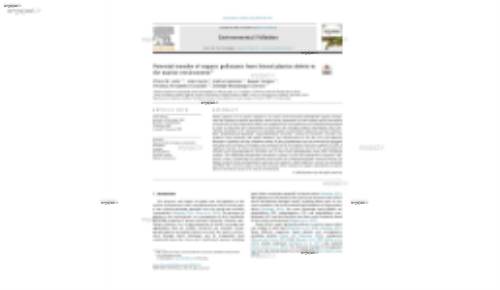 Potential transfer of organic pollutants from littoral plastics debris to the marine environment*